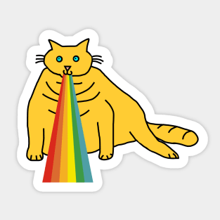 Animals with Rainbow Puke Chonk Cat Sticker